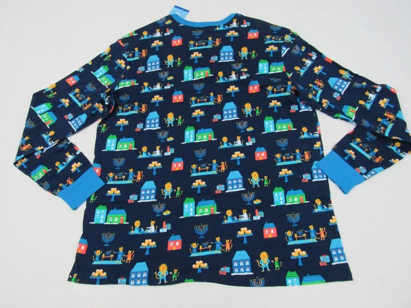 Target Mens Blue 2-Piece Long-Sleeve Lion Pajama Set