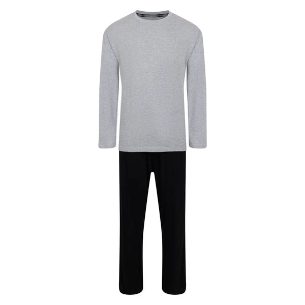 Mens Pyjamas Hanes Long Sleeve Long PJ Sets 5 Colours Sizes S - XXXXXL Brand New