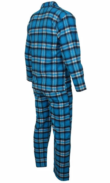 Mens Pyjamas Flannel/Brush Cotton Warm PJ Pyjama Set PJS Sizes S-4XL Nightwear