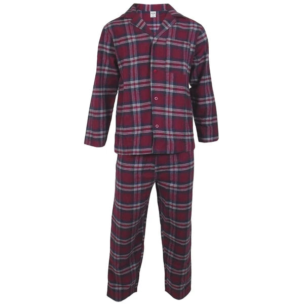 Mens Pyjamas Flannel/Brush Cotton Warm PJ Pyjama Set PJS Sizes S-4XL Nightwear