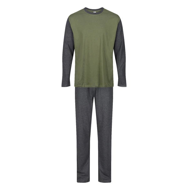 MENS PYJAMAS LONG SLEEVE TOP TROUSERS PJ SET NIGHT LOUNGE WEAR WITH POCKETS BNWT