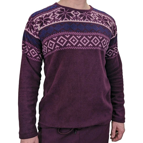 Mens Fleece Warm Soft Pyjamas Striped PJ Set Nightwear Nightsuit Pyjama S-4XL