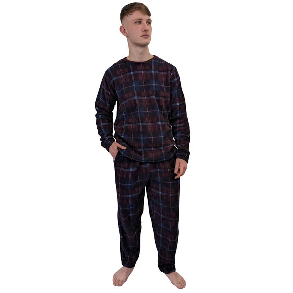 Men's Pyjama Set Fairisle Comfort Fleece Design PJS Soft Warm 2 PC S-4XL L/S PJ