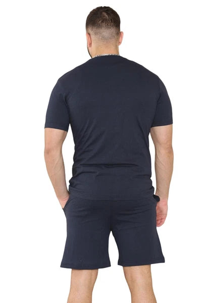 Mens Pyjamas T Shirt Shorts Set Nightwear Loungewear Short Sleeve Pjs Size S-XL