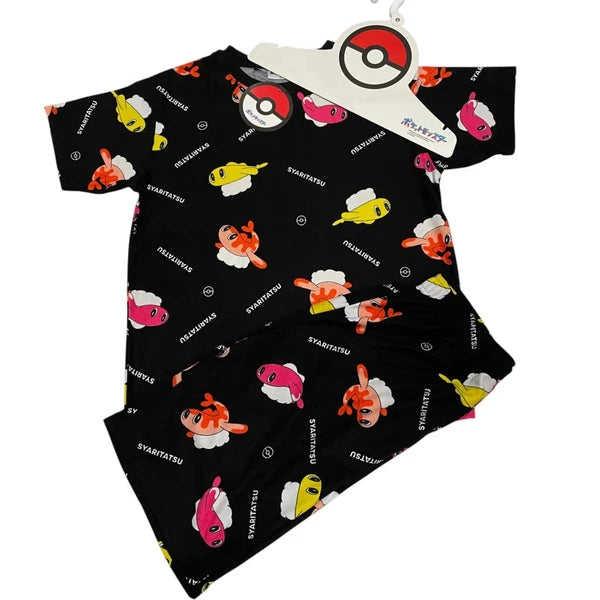 Pokemon Tatsugiri Terry Cloth Pajama Set Short Sleeve Top & Bottoms Room Wear