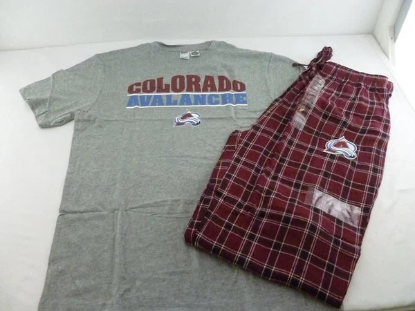 NEW Men's NHL Colorado Avalanche S/S Top and Flannel Pant PJ Set