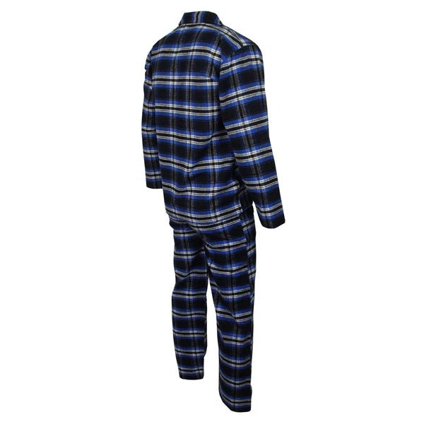 Mens Pyjamas Flannel Brushed Cotton Check Stripe Pyjama Set PJS Sizes S  2XL 3XL