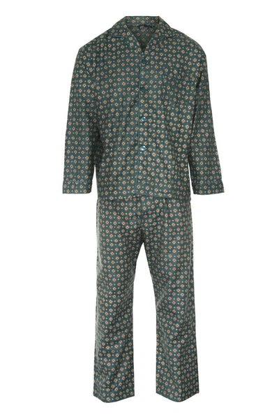 MEN'S WARM TRADITIONAL PYJAMA SET BRUSHED 100% COTTON PJ'S SIZES VARIOUS PATTERN