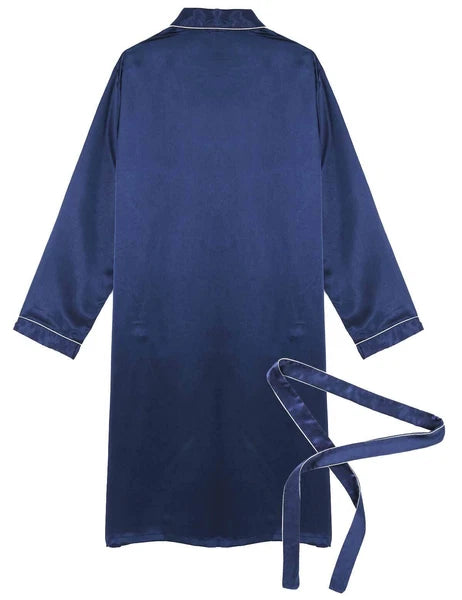 Men Silk Satin Pajamas Set Shirt Top Shorts Pants Long Robe Sleepwear Nightwear