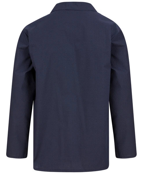 Walker Reid Mens Navy Geometric Leaf Pyjamas Traditional Long Sleeve Button PJs