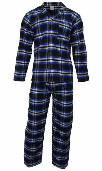 Mens Pyjamas Flannel/Brush Cotton Warm PJ Pyjama Set PJS Sizes S-4XL Nightwear