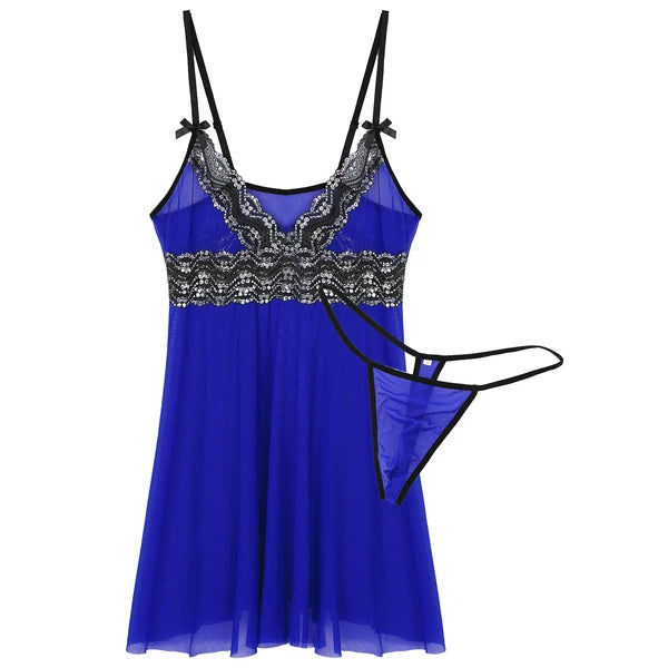 Mens Sissy Nightdress Pajamas Crossdress Nightwear Lingerie Set Sleepwear