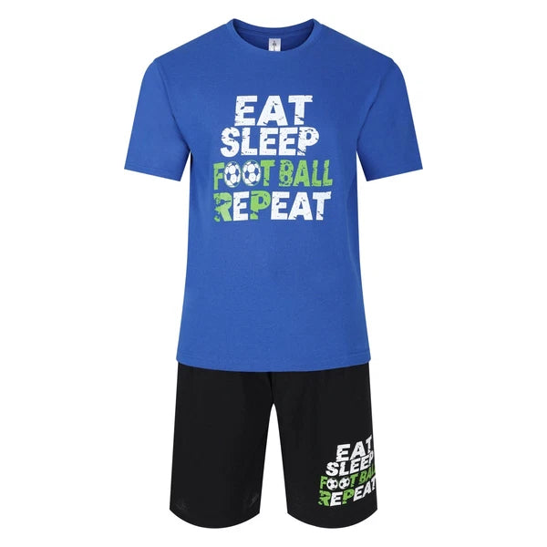Mens Short Pyjamas Football PJ Sets Footy Night Sleep Lounge Wear L XL XXL New