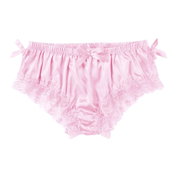 Men Ruffled Lingerie Set Cami Straps Bandeau Bra Thong 2Pcs Crossdresser Pajamas