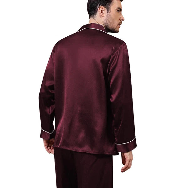 Mens Silk Satin  Pajamas -PJ Set  Top and Bottom ''5 DAY DELIVERY - USA Seller''