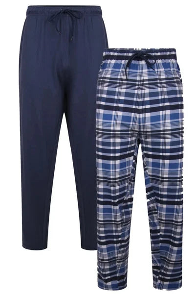 KAM KINGSIZE TWIN PACK COTTON  PYJAMA/LOUNGE TROUSERS  2xl to 8xl