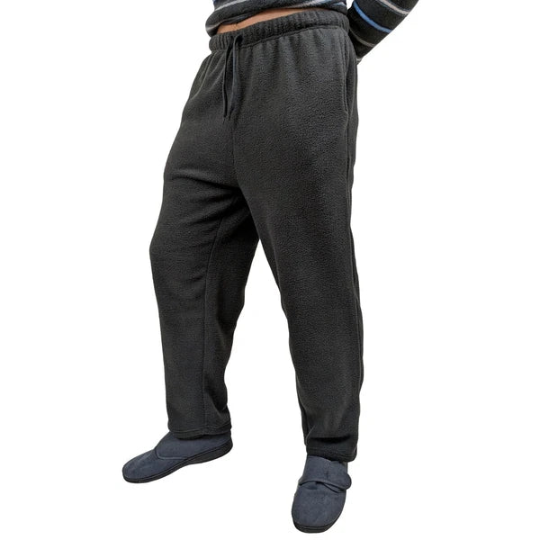Mens Fleece Warm Soft Pyjamas Striped PJ Set Nightwear Nightsuit Pyjama S-4XL