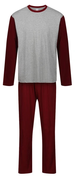 MENS PYJAMAS LONG SLEEVE TOP TROUSERS PJ SET NIGHT LOUNGE WEAR WITH POCKETS BNWT