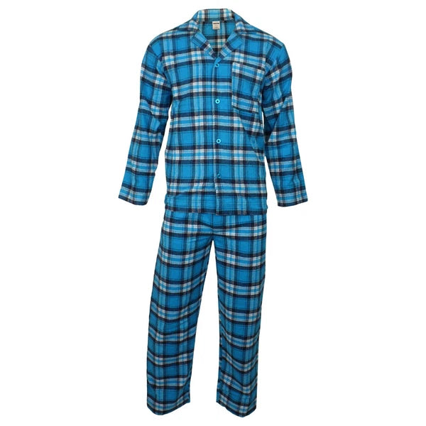 Mens Pyjamas Flannel/Brush Cotton Warm PJ Pyjama Set PJS Sizes S-4XL Nightwear