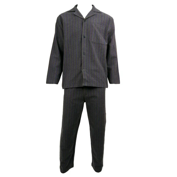 Mens Pyjamas Flannel/Brush Cotton Warm PJ Pyjama Set PJS Sizes S-4XL Nightwear