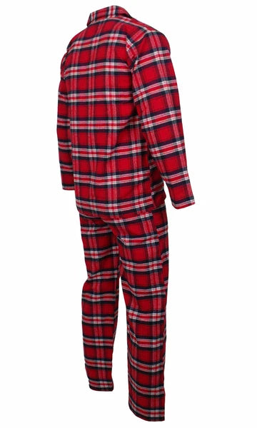 Mens Pyjamas Flannel/Brush Cotton Warm PJ Pyjama Set PJS Sizes S-4XL Nightwear