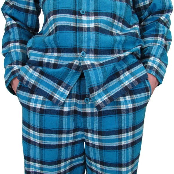 Mens Pyjamas Flannel/Brush Cotton Warm PJ Pyjama Set PJS Sizes S-4XL Nightwear