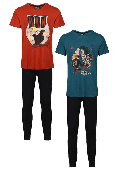 MENS CHARACTER PYJAMAS M-2XL EX STORE SLEEP LOUNGE NIGHT WEAR PJ SETS NEW