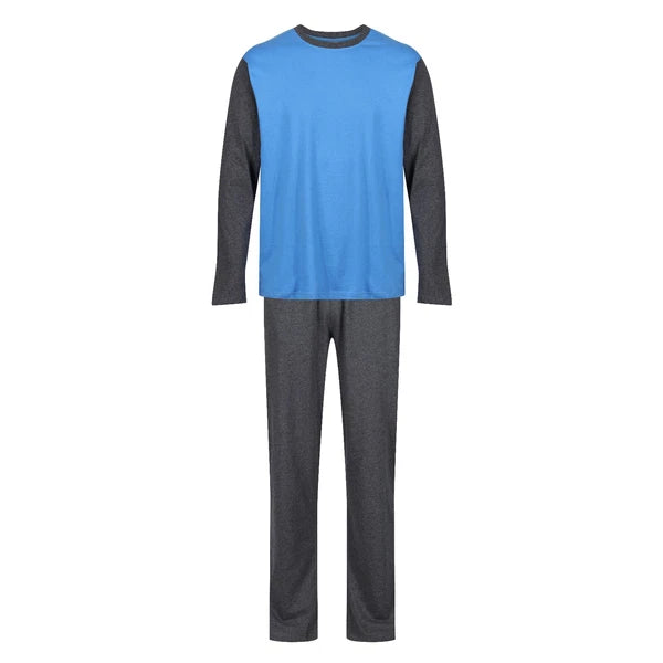 MENS PYJAMAS LONG SLEEVE TOP TROUSERS PJ SET NIGHT LOUNGE WEAR WITH POCKETS BNWT