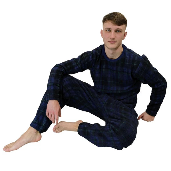 Men's Pyjama Set Fairisle Comfort Fleece Design PJS Soft Warm 2 PC S-4XL L/S PJ