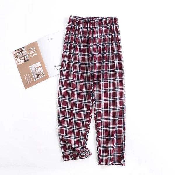 Men's Pajamas Set 100% Cotton Sleepwear Long Sleeve Button Top Pants Nightwear