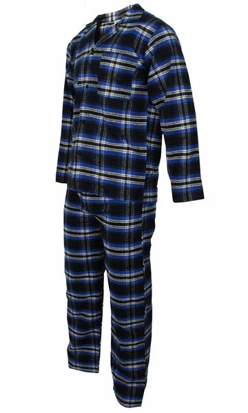 Mens Pyjamas Flannel/Brush Cotton Warm PJ Pyjama Set PJS Sizes S-4XL Nightwear