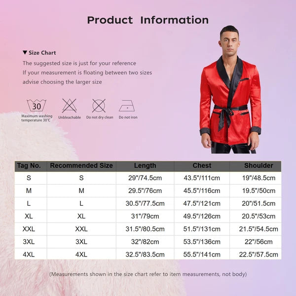 Men's Silk Satin Pajamas Set Short Sleeves Top and Bottom Boxer Shorts Shirt Set