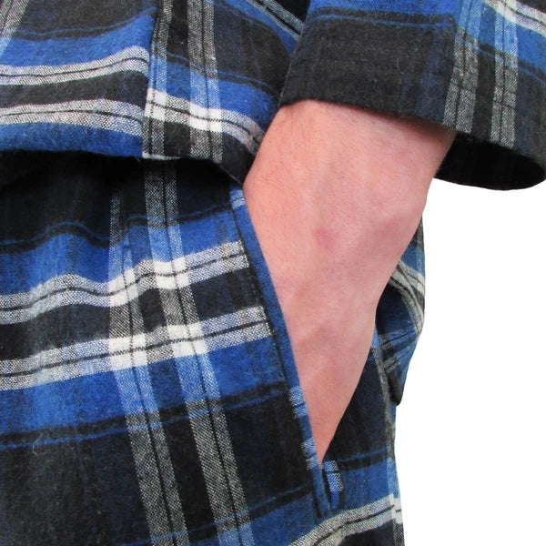 Mens Pyjamas Flannel/Brush Cotton Warm PJ Pyjama Set PJS Sizes S-4XL Nightwear