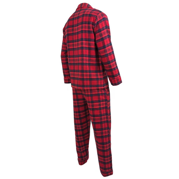 Mens Pyjamas Flannel/Brush Cotton Warm PJ Pyjama Set PJS Sizes S-4XL Nightwear