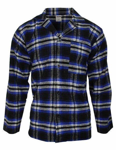 Mens Pyjamas Flannel/Brush Cotton Warm PJ Pyjama Set PJS Sizes S-4XL Nightwear