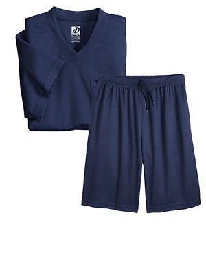 NEW Choose Size & Color Mens Shirt & Elastic Waist Shorts 2 Pc Pajama Lounge Set
