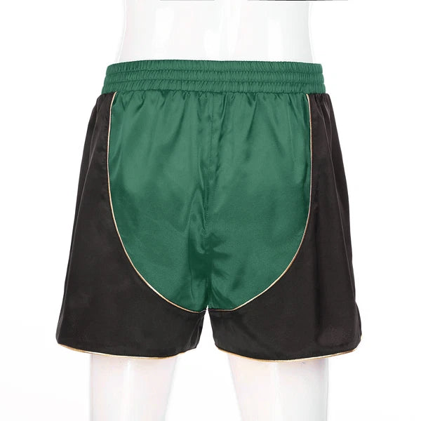 Men's Silk Satin Pajamas Set Vest Top and Boxer Shorts Sleepwear Home Loungewear