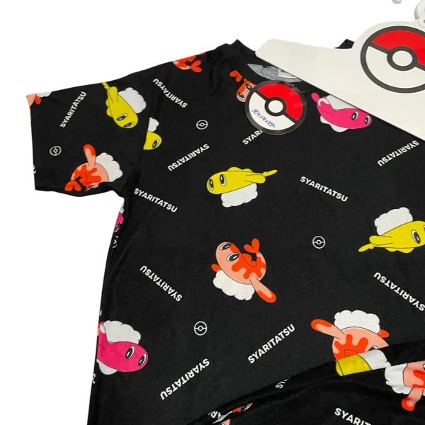Pokemon Tatsugiri Terry Cloth Pajama Set Short Sleeve Top & Bottoms Room Wear