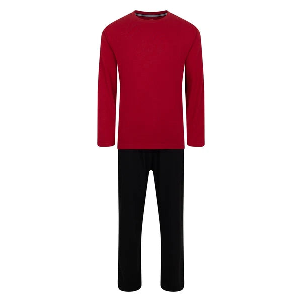 Mens Pyjamas Hanes Long Sleeve Long PJ Sets 5 Colours Sizes S - XXXXXL Brand New