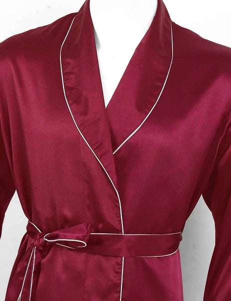 Men Silk Satin Pajamas Set Shirt Top Shorts Pants Long Robe Sleepwear Nightwear