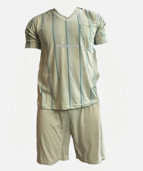 SUMMER Mens Pyjamas Shorts Set Nightwear Pjs Short Sleeve Loungewear Cotton Cool