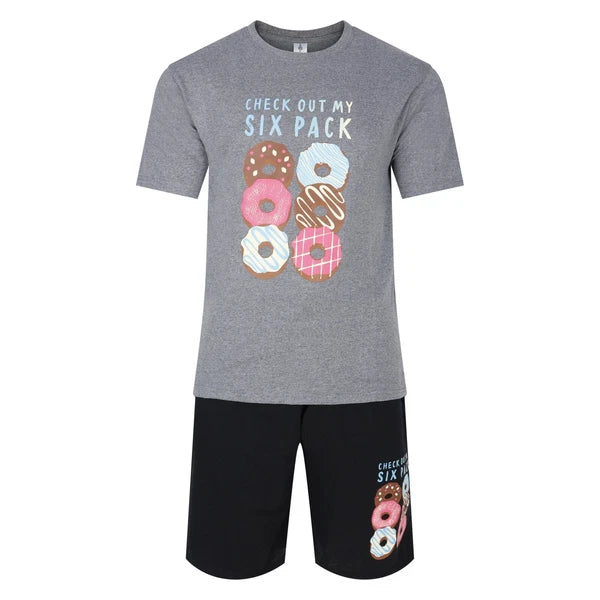 Mens Short Pyjamas Beer Pizza Donuts PJ Sets Night Sleep Lounge Wear L XL XXL
