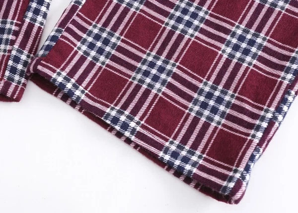 Men's Pajamas Set 100% Cotton Sleepwear Long Sleeve Button Top Pants Nightwear