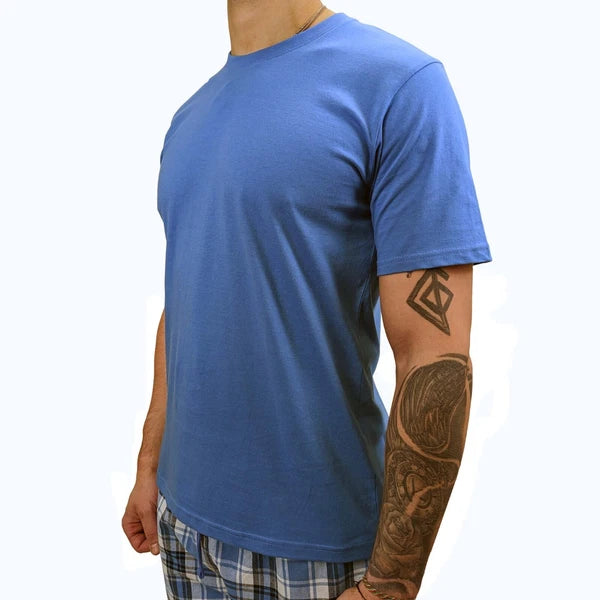 Pyjama SET Mens Cotton Top & Pant Lounge Pockets Sleep 2 Piece PJS Summer M/4XL