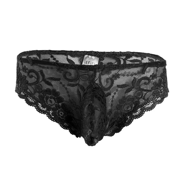 Men Ruffled Lingerie Set Cami Straps Bandeau Bra Thong 2Pcs Crossdresser Pajamas