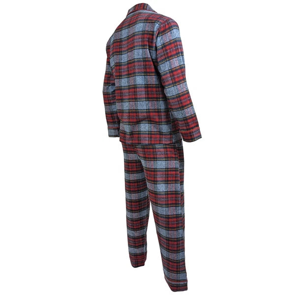 Mens Pyjamas Flannel/Brush Cotton Warm PJ Pyjama Set PJS Sizes S-4XL Nightwear