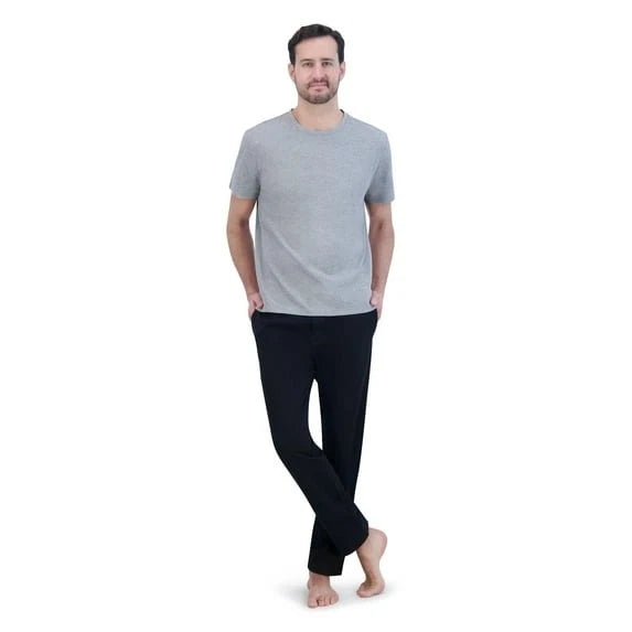 Hanes Men's Comfortsoft Jersey Short Sleeve Crew & Knit Pajama Pants Set: S-XL