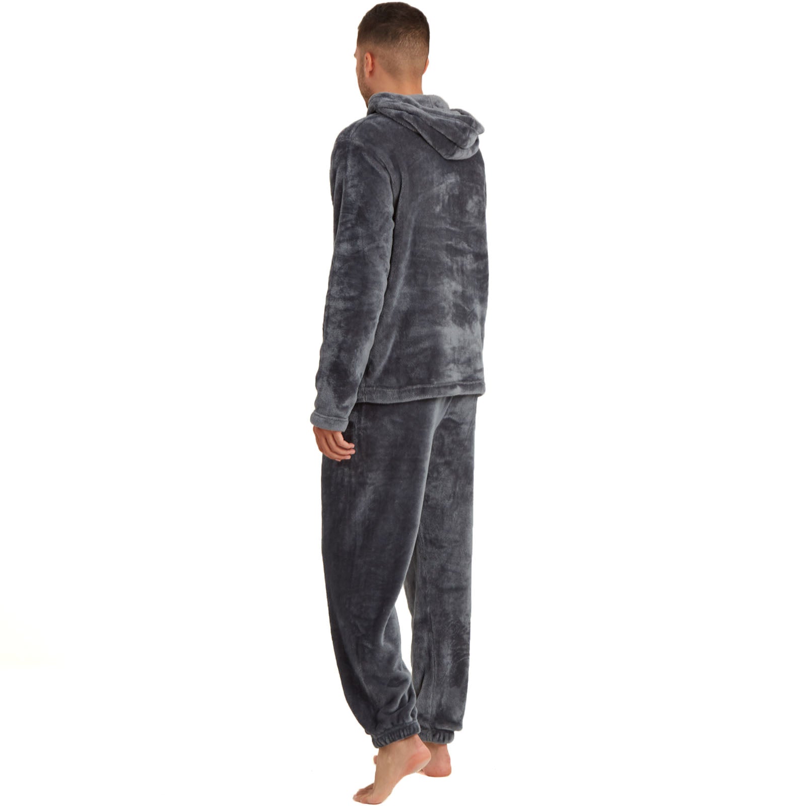 Snuggaroo Mens Soft Fleece Hooded PJs Pyjama Bottoms Top Loungewear Set