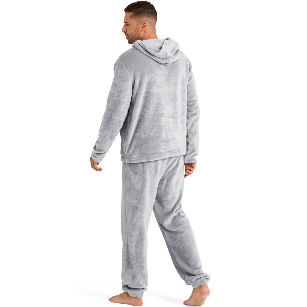 Snuggaroo Mens Soft Fleece Hooded PJs Pyjama Bottoms Top Loungewear Set