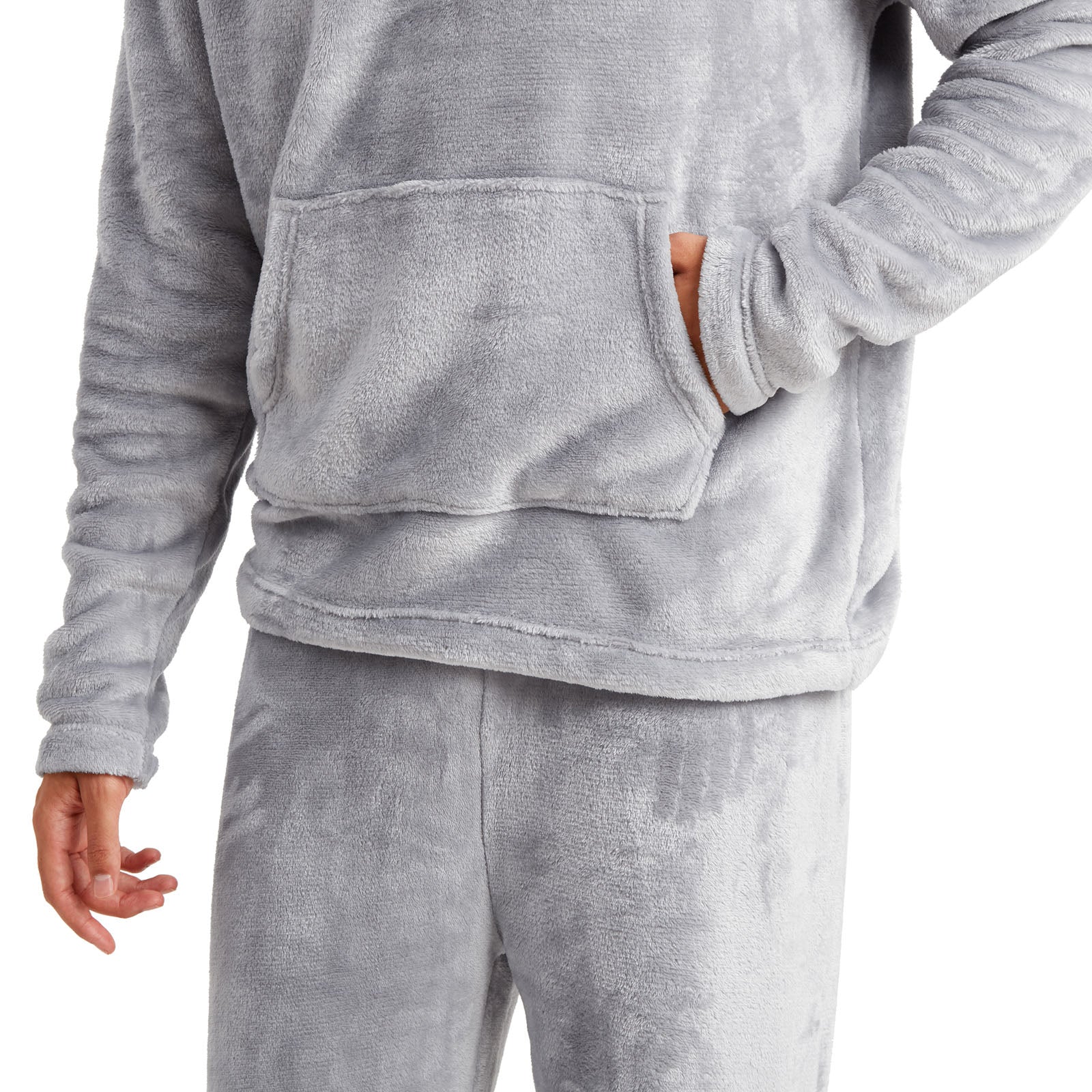 Snuggaroo Mens Soft Fleece Hooded PJs Pyjama Bottoms Top Loungewear Set
